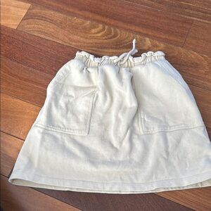 Zara White Mini A-line Skirt with Cargo Style